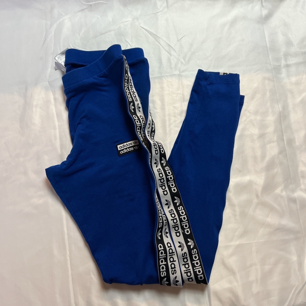 Adidas Royal Blue Leggings with Logo Detail